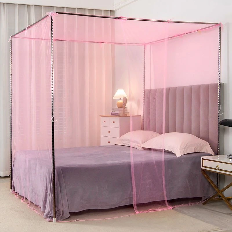 家用1.8x2m双人1.5米床蚊帐卧室单开门2M支架杆套装1.2老式帐纱