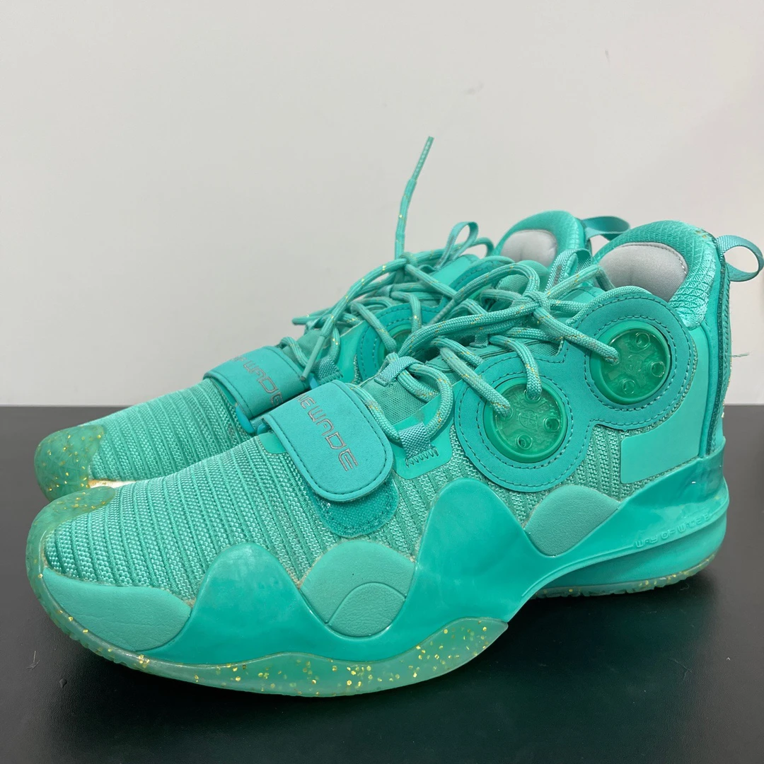 贰/44码/李宁 韦德之道8绿中古球鞋/后跟小瑕疵9新/原盒/公价1329