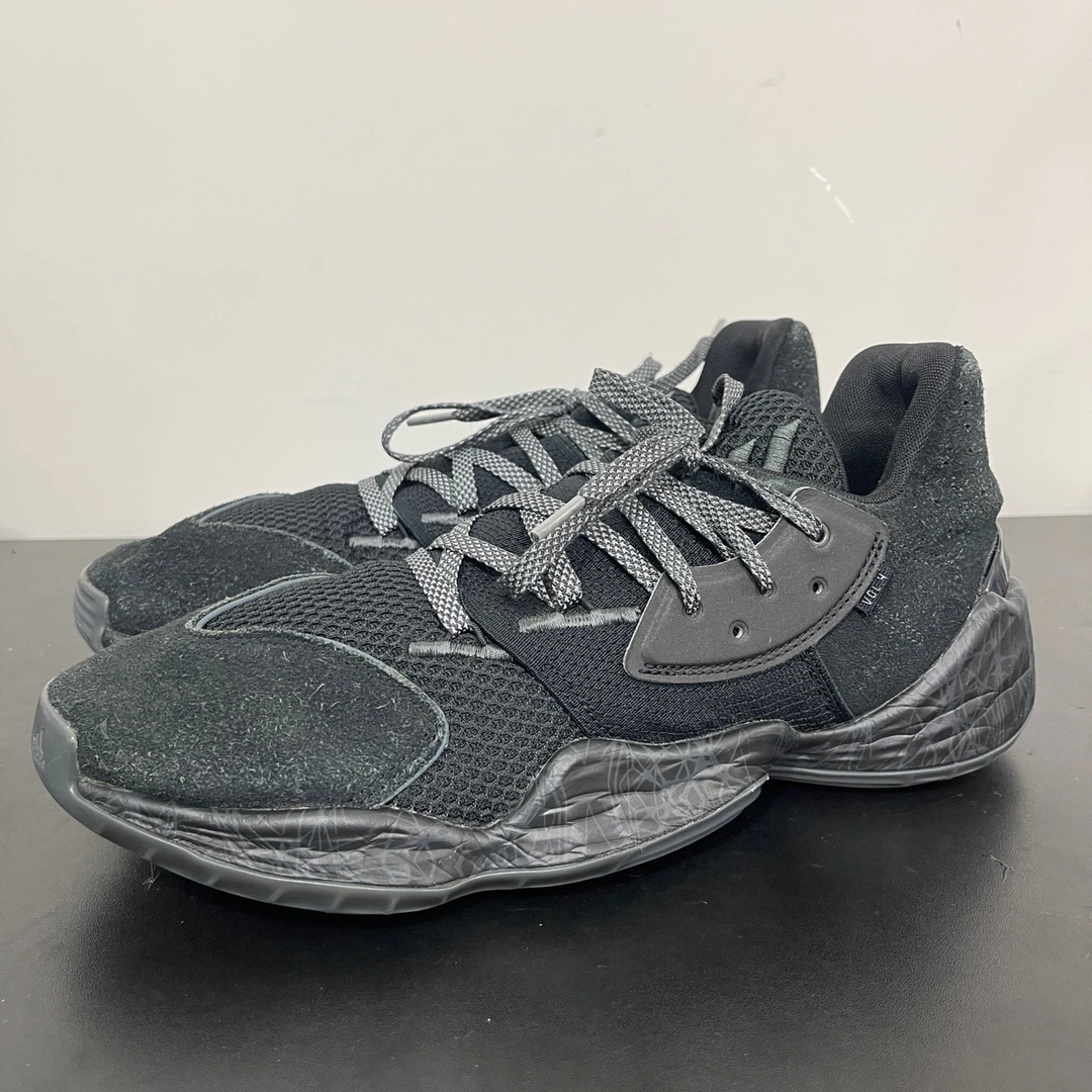 45码/阿迪adidas 哈登4黑中古球鞋/9新/无原盒/公价899