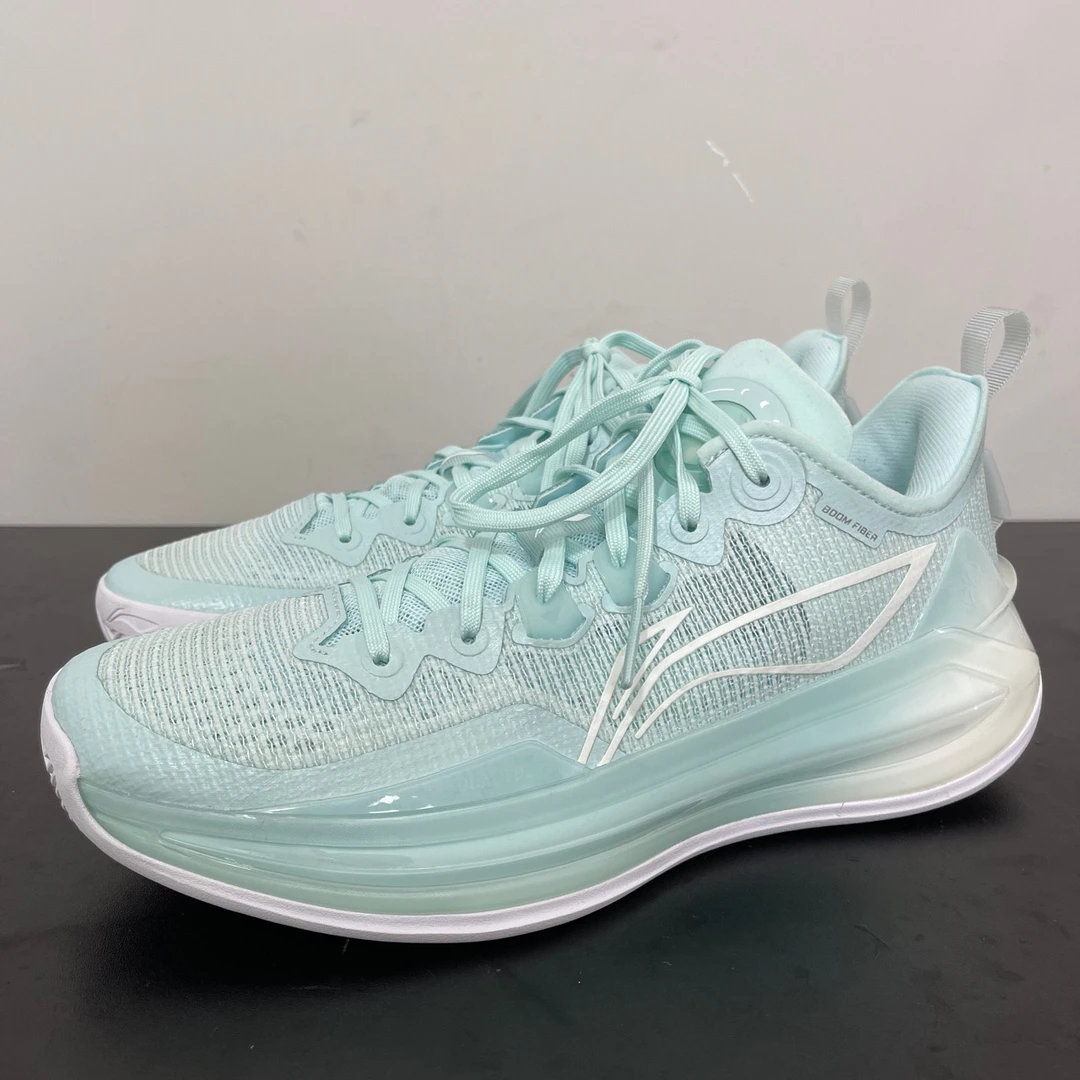 贰/42码/李宁 利刃3v2 水蓝球鞋/95新/原盒/公价538