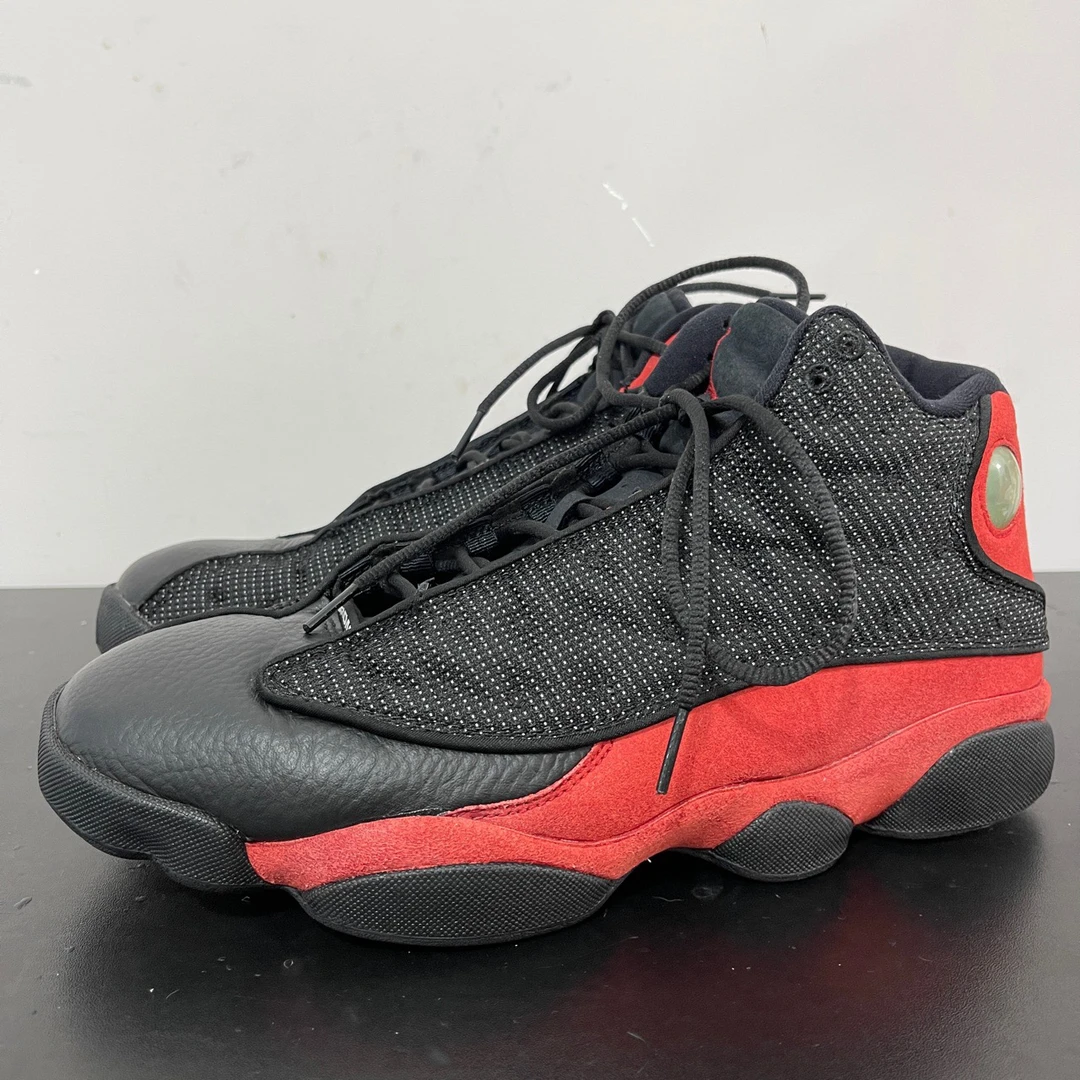 43码/Jordan AJ13黑红中古球鞋/9新/鞋底染色/无原盒/公价2209