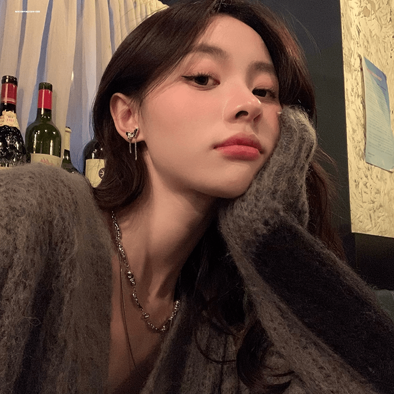 蝴蝶流苏耳钉耳饰百搭时尚简约小众个性轻奢精致设计潮女网红新款