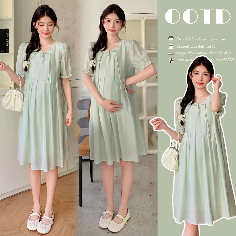 【新中式】夏季新款国风时尚气质盘扣孕妇显白孕妈显瘦连衣裙
