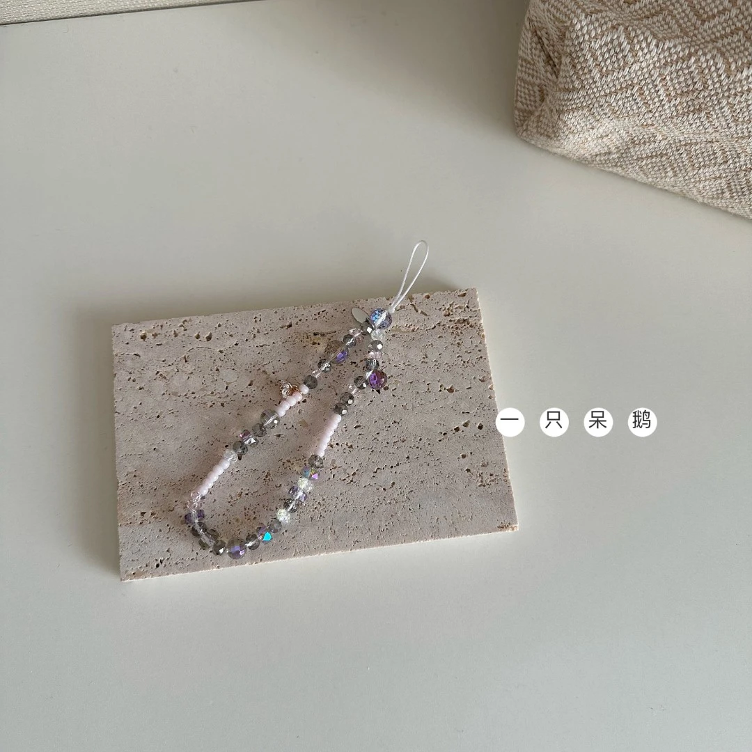 一只呆鹅 | 粉泡泡 手工自制水晶mini手机链相机链