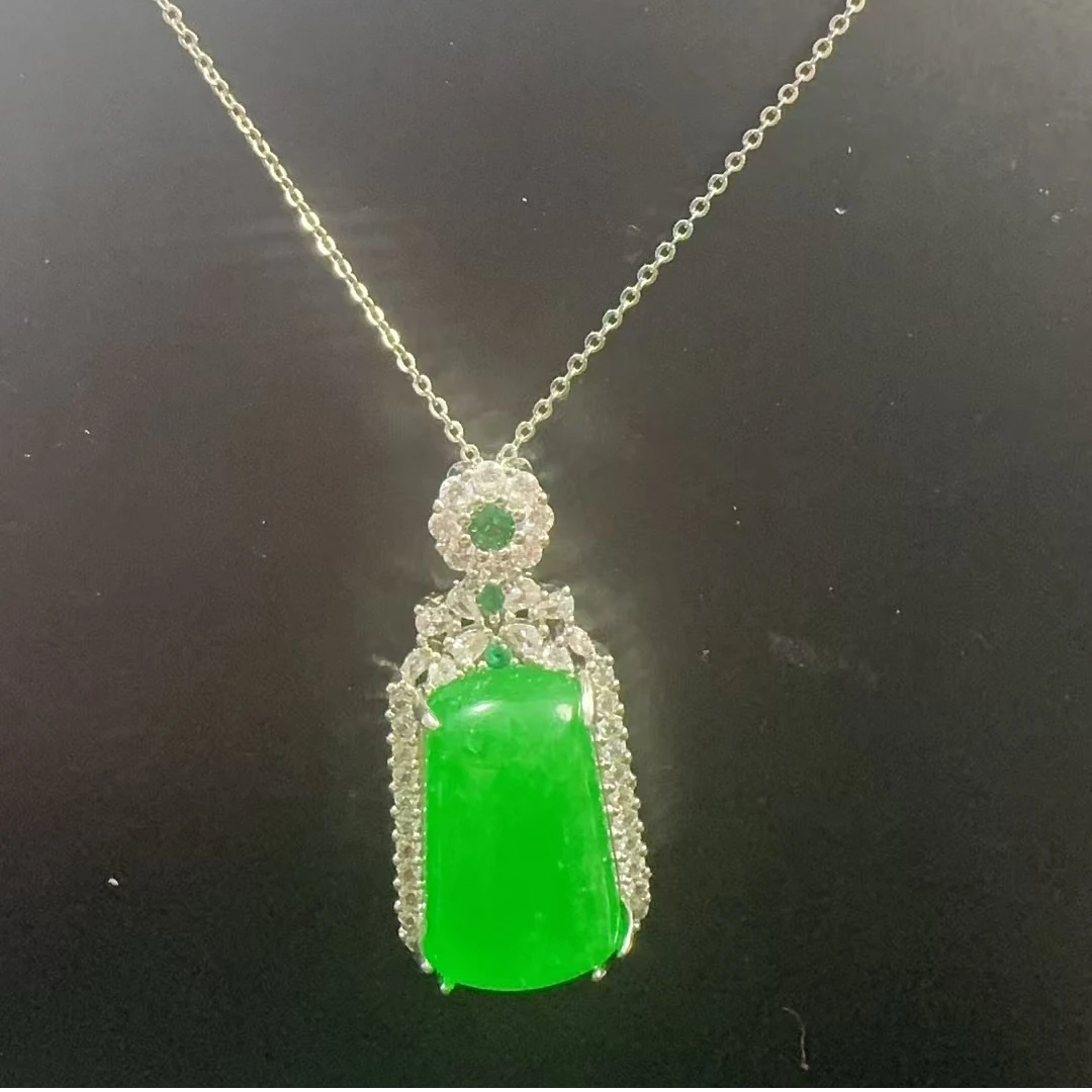 翡翠无事牌吊坠14k金J06