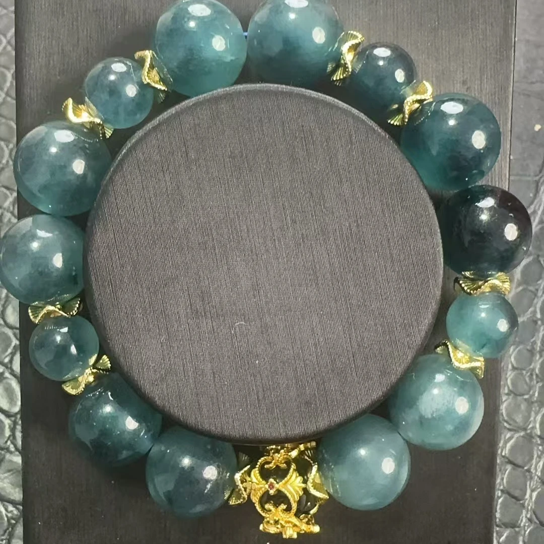 翡翠飘花手链14k金J02