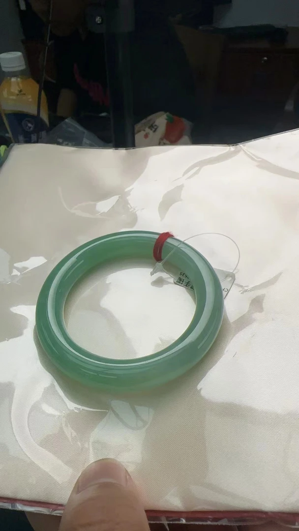 缅甸天然翡翠A货手镯女性冰满绿阳绿高品质气质复古圆条