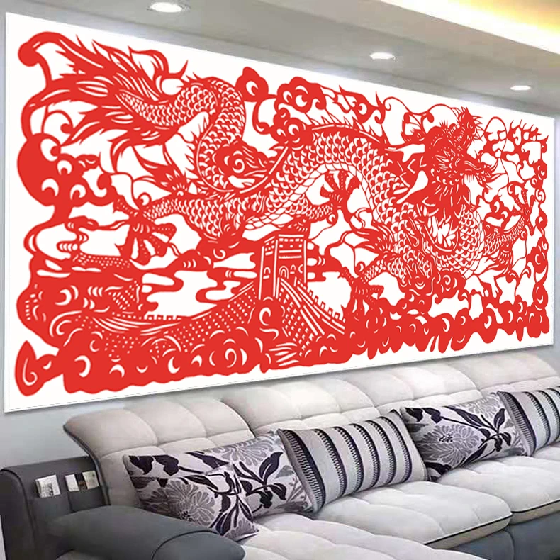 蒙娜丽莎十字绣2024新款线绣客厅飞龙在天剪纸古典简单自己绣手工