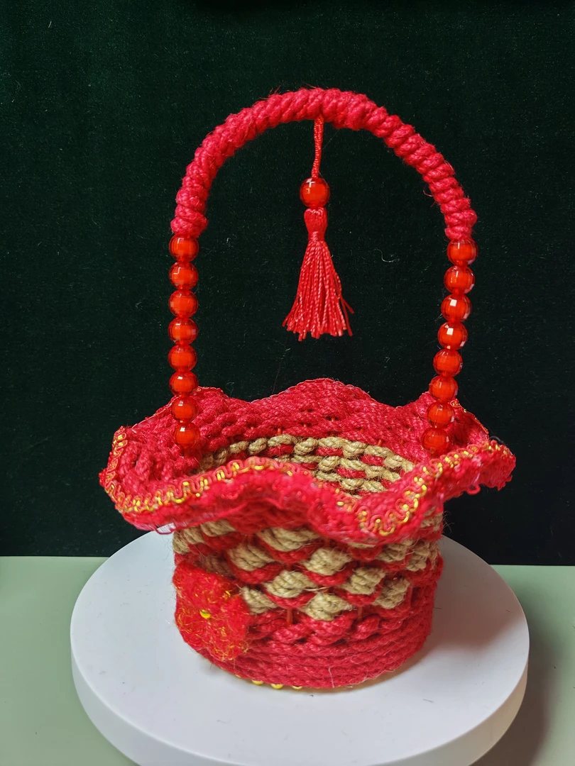 手工DIY提篮材料包结婚乔迁喜庆用品伴手礼小福篮小喜篮