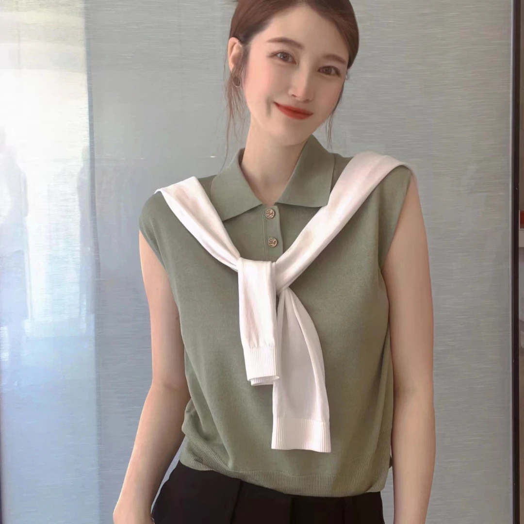 GIRDEAR/哥弟时尚气质修身亮丝针织POLO体恤衫1399619