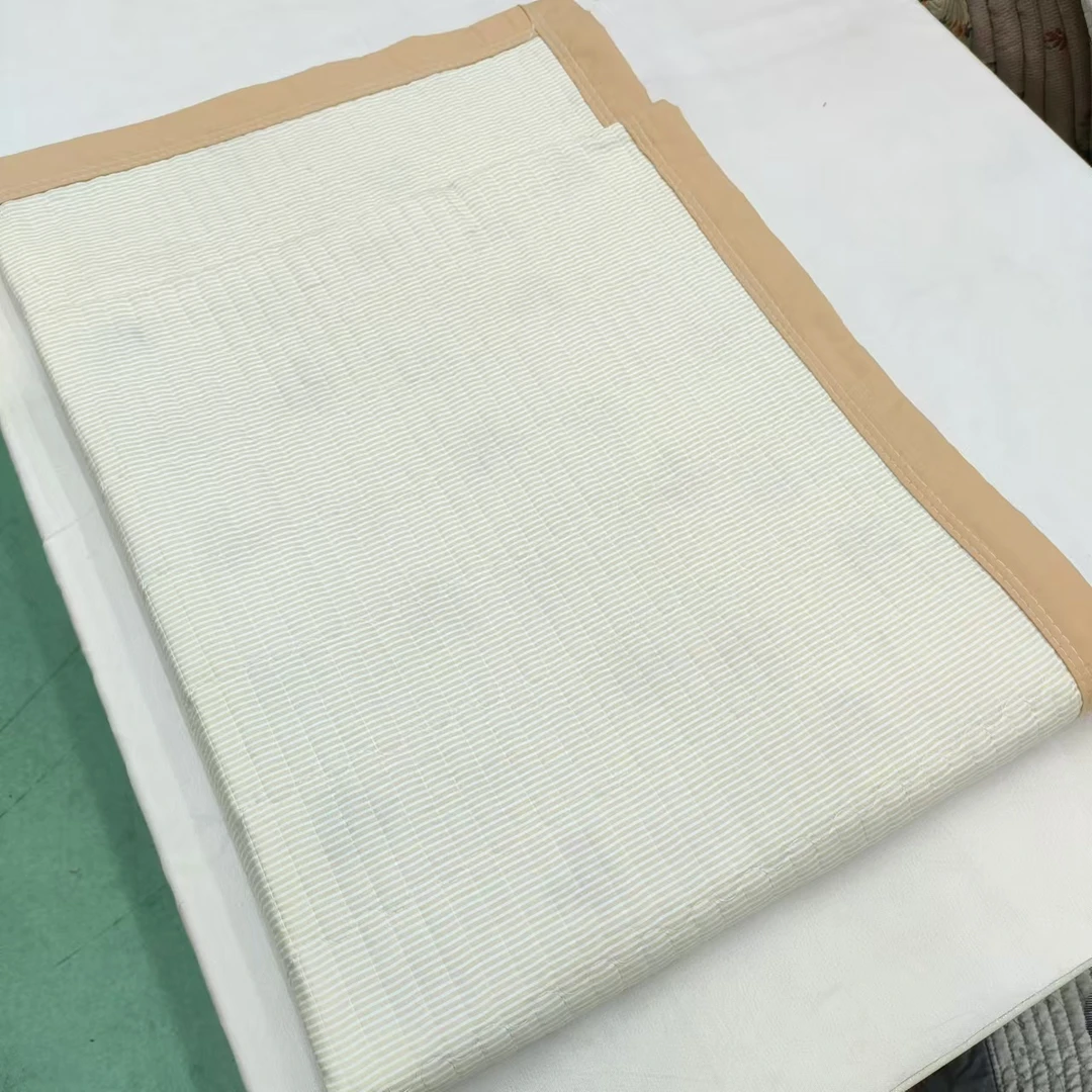 【包边床盖】<米白条>90X220cm<±5cm>绗缝 多功能水洗透气柔软