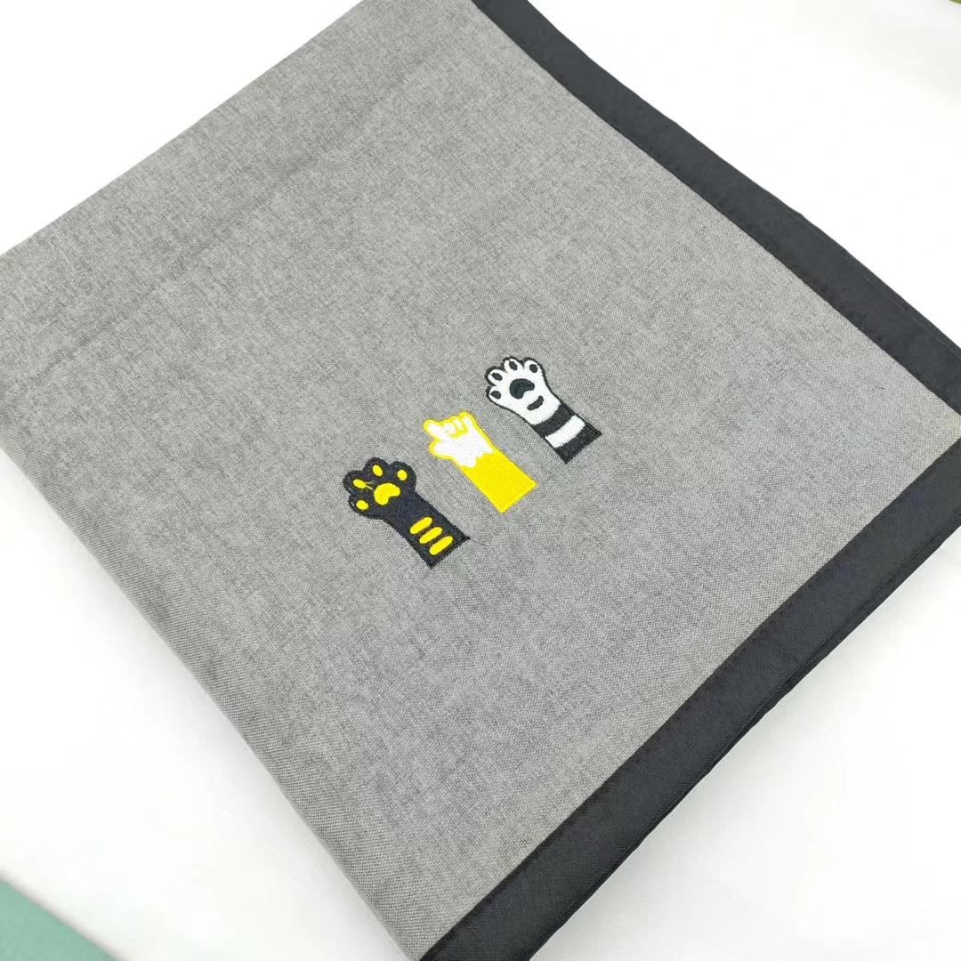 雪尼尔【沙发巾】<1条装><猫爪-灰>90X160cm<±5cm>简约高级防滑