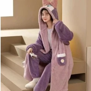 12590（上衣➕裤子一套）可爱甜美居家睡袍套装中长款