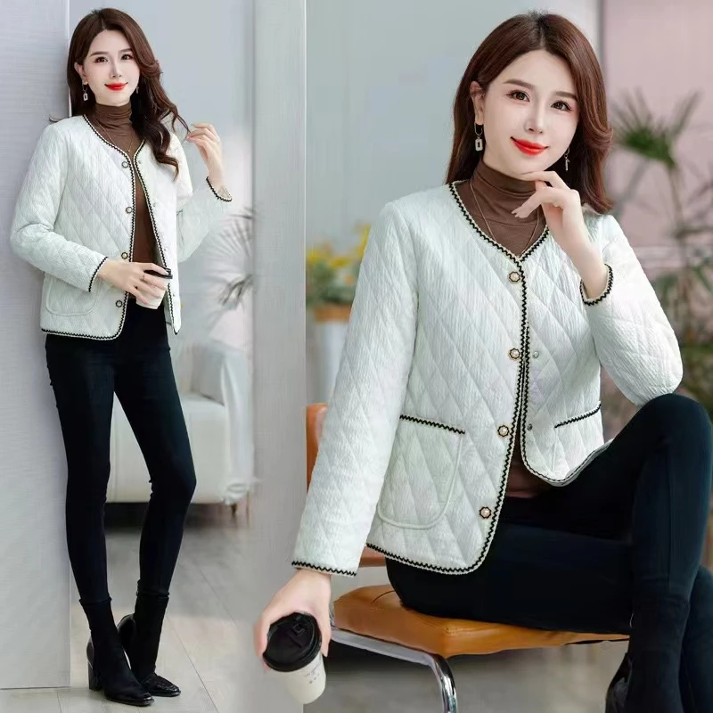 撞色小香风秋冬季新款百搭短款外套