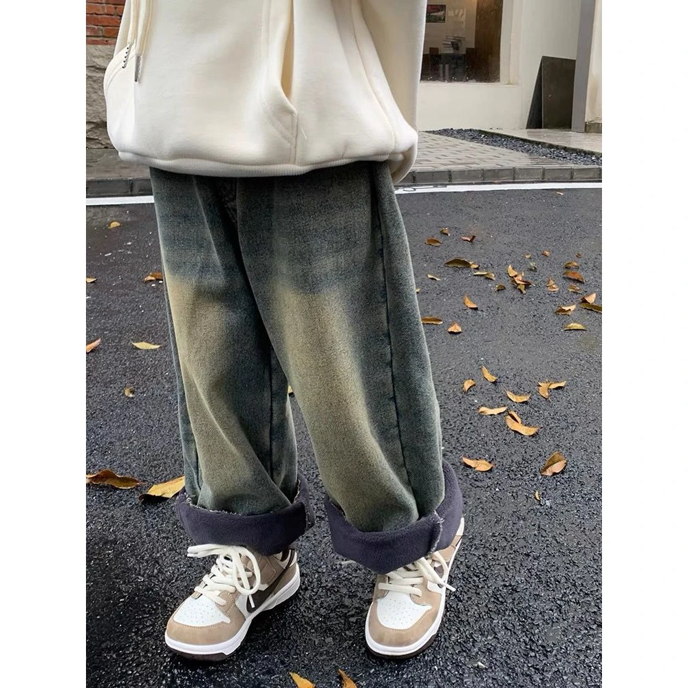 男童牛仔裤秋装儿童加绒裤子2024新款洋气直筒裤男孩显瘦