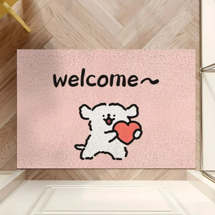 门口入户垫卡通小狗地垫入户门垫可裁剪丝圈脚垫门口地毯丝圈脚垫