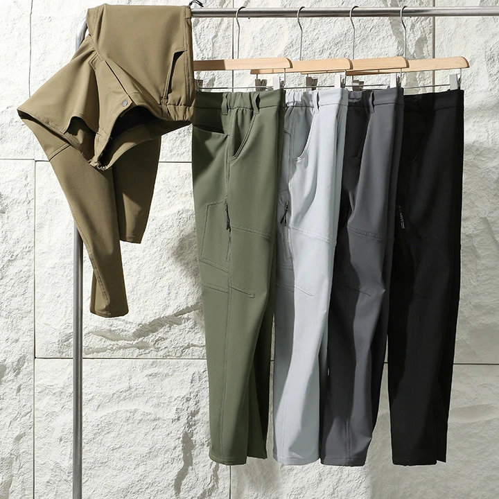 秋冬立体剪裁休闲裤轻量透气高弹加绒加厚保暖防水软壳通勤长裤