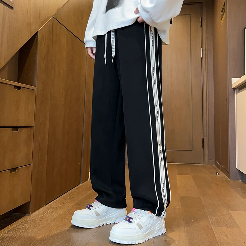 【加绒可选】新款棉质男生百搭休闲裤裤子运动直筒卫裤高街宽松长裤