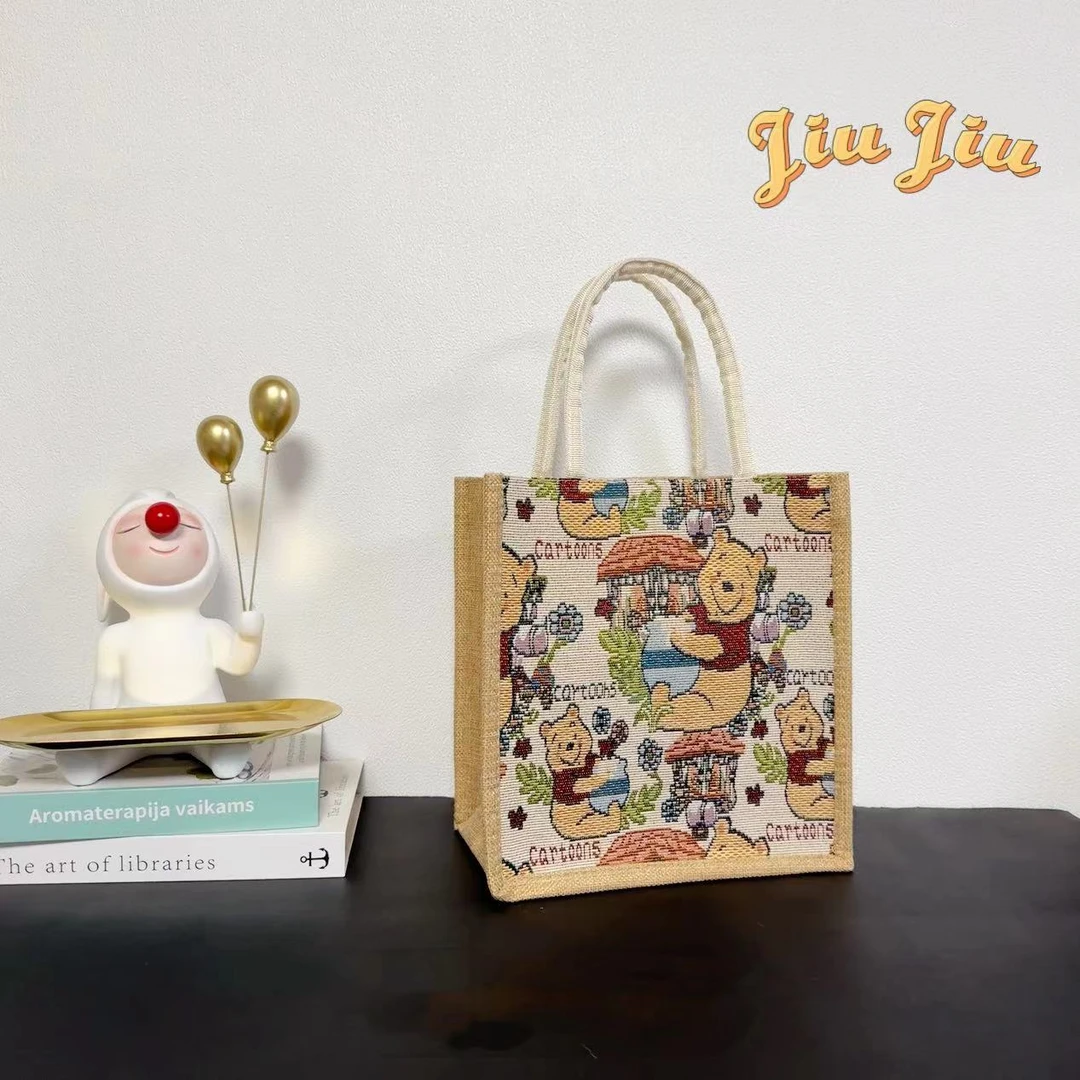 夏季新款亚麻包大容量手提包包网红购物袋简约女包宝妈咪包