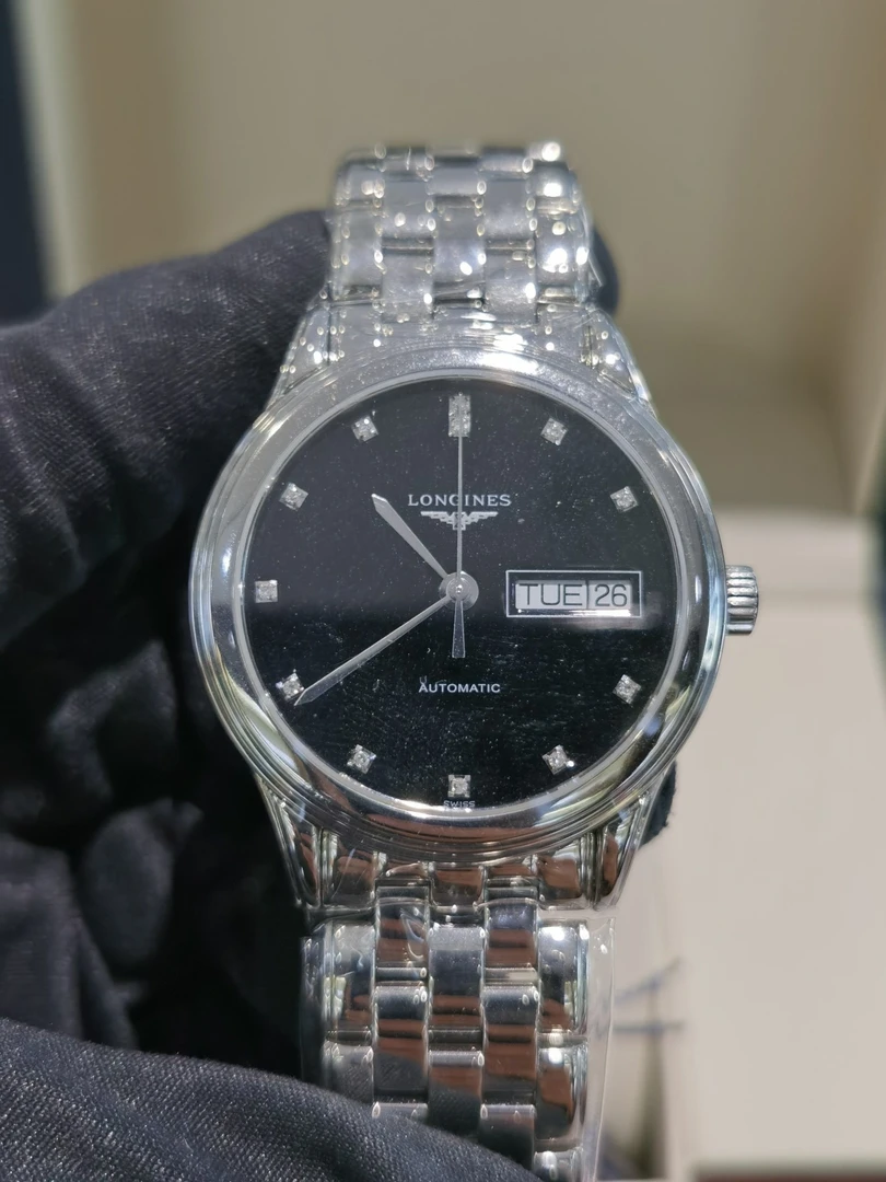 95新 Longines/浪琴 军旗L4.799.4.57.6 自动机械 36表径