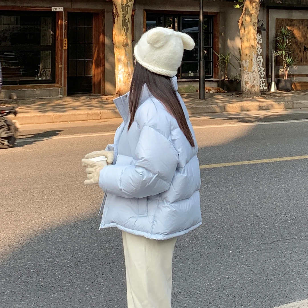 【叁个黄 1.0版立领】 新国标95白鸭绒羽绒服短款立领韩版加厚外套