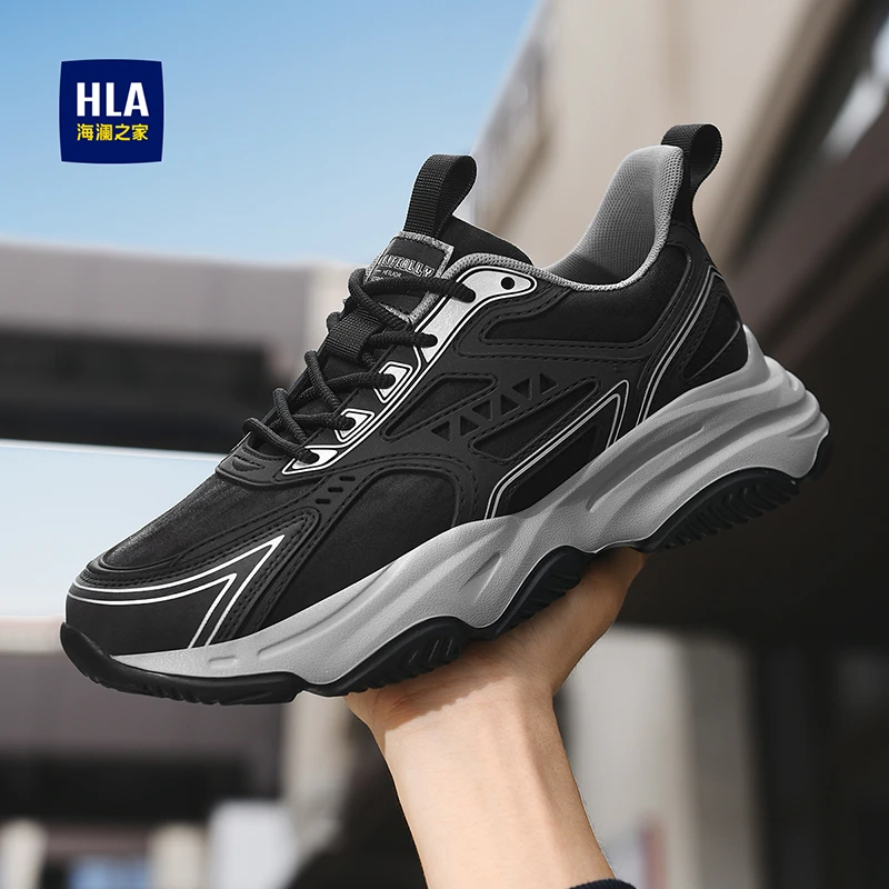 HLA/海澜之家男鞋2024春季新款潮流透气休闲鞋跑步运动鞋时尚软底