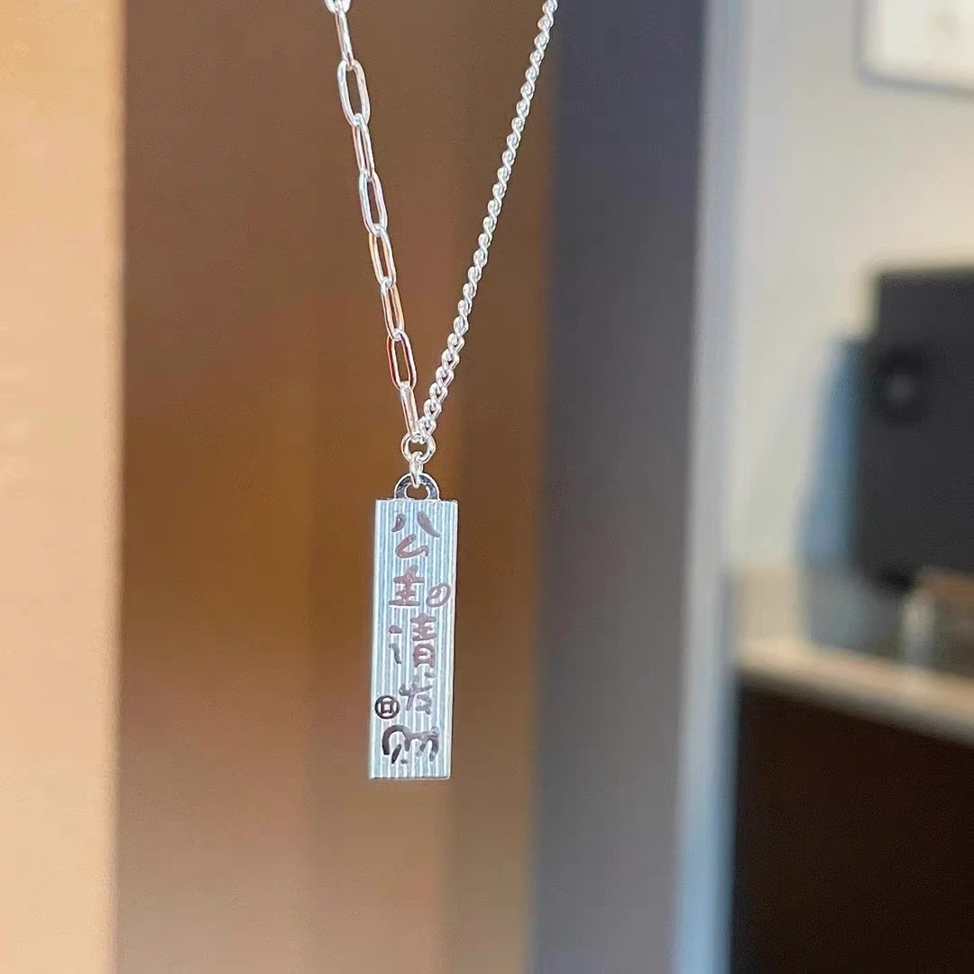 坠链均足银 足银999公主请发财银项链纯银简约时尚百搭礼物送女友