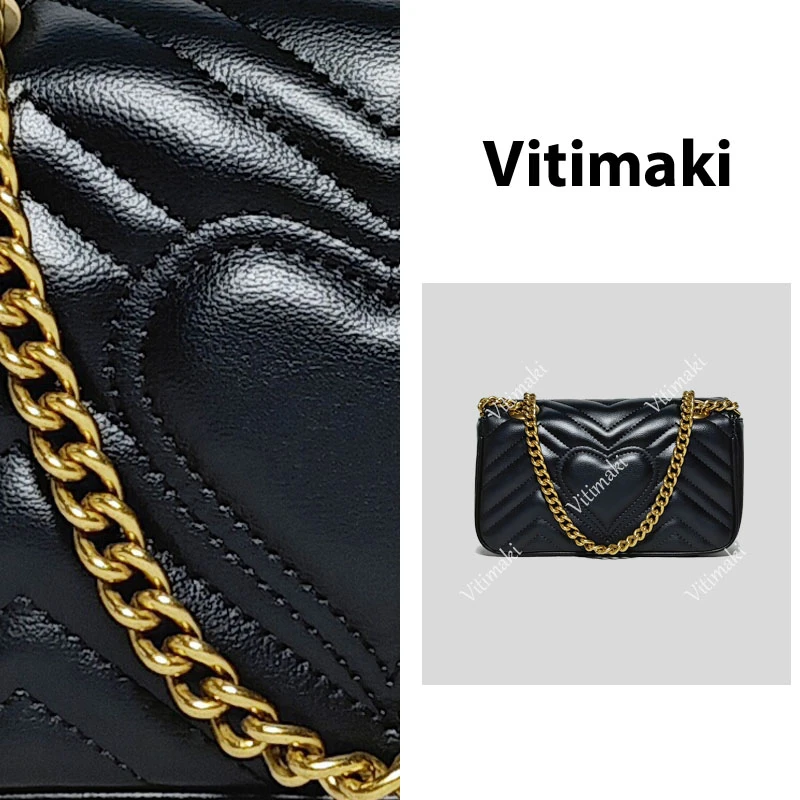 Vitimaki/真皮定制 秋冬时尚链条包单肩斜挎女包 G3146 小号黑色