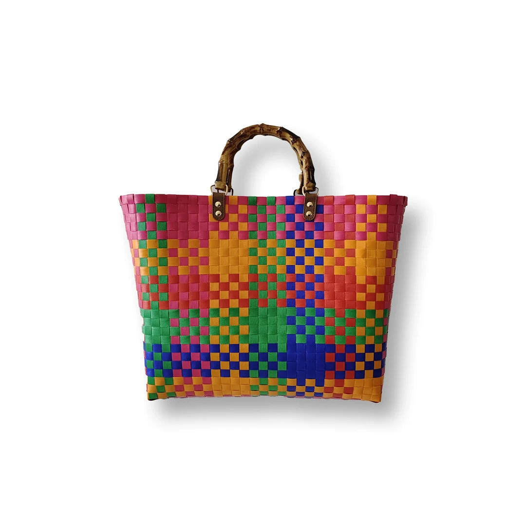 【工厂直销】彩虹的夏天 全手工编制手提包