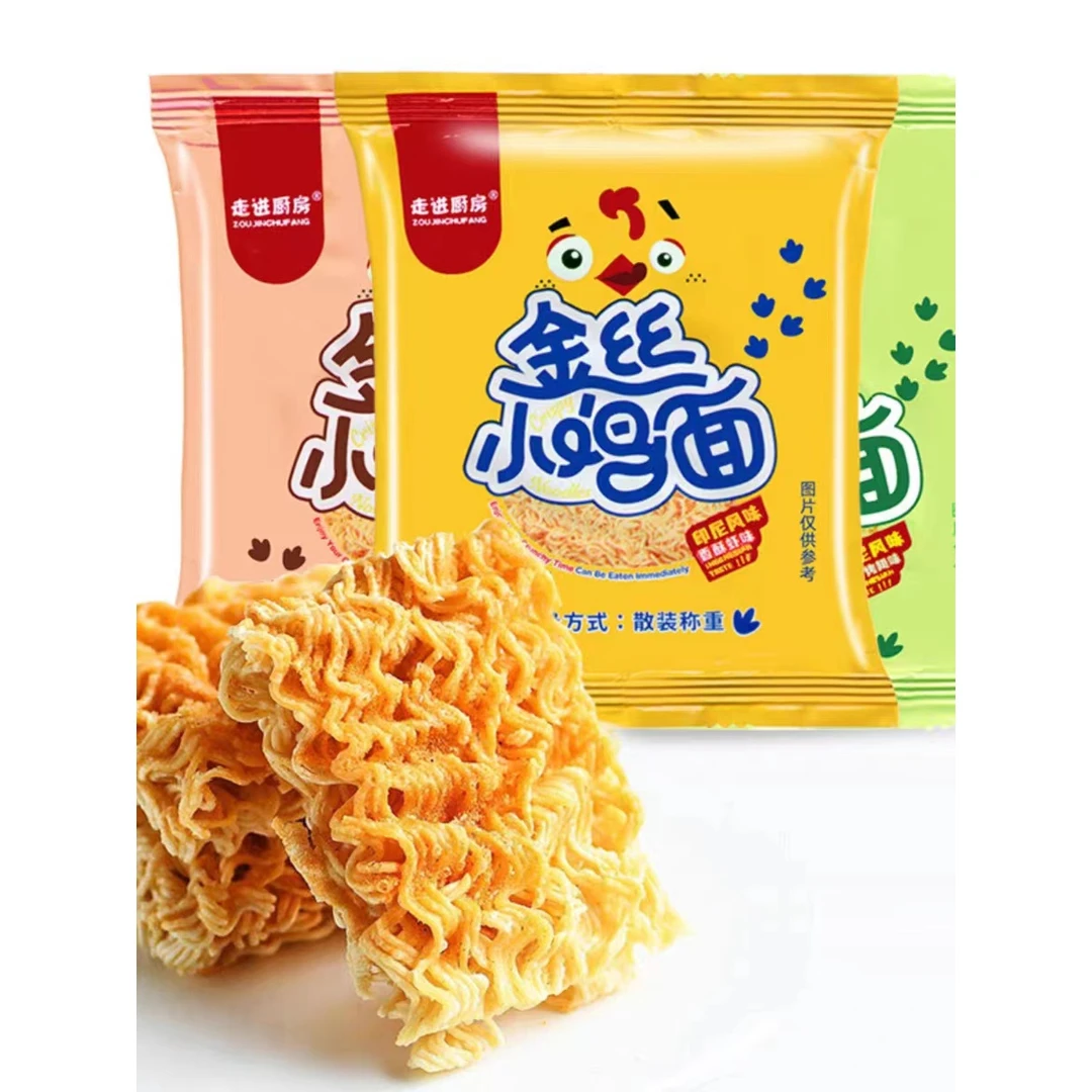 走进厨房印尼风味烤翅金丝小鸡面干脆面即食方便面零食香酥香脆
