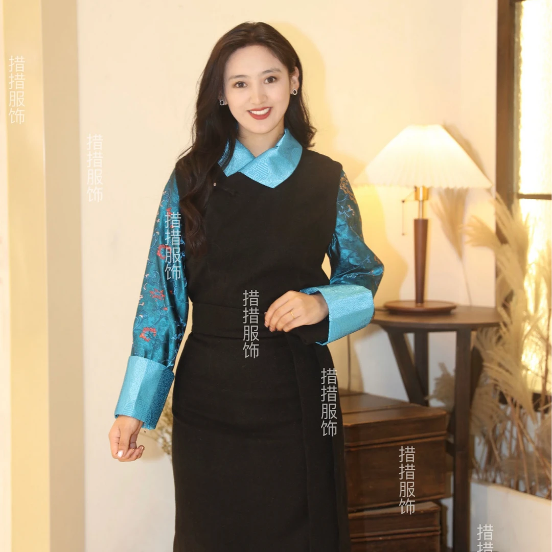 西藏服【优雅蓝色】加厚冬款显瘦百搭