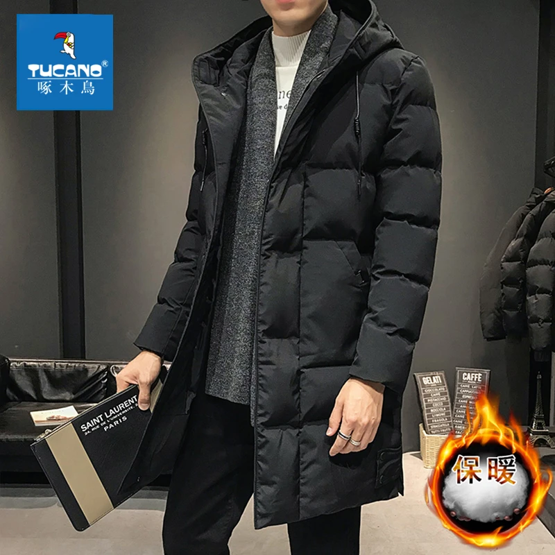 啄木鸟冬季棉衣男士外套潮流韩版中长款棉服2024新款加厚保暖棉袄