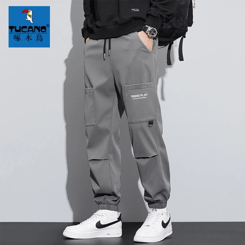 啄木鸟工装裤男士春秋季防风冲锋伞兵裤薄款宽松大码运动休闲长裤