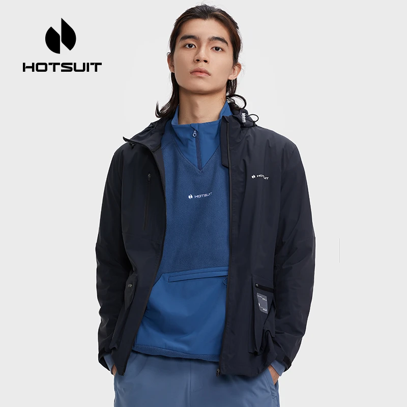 HOTSUIT后秀风衣男外套运动连帽休闲2023冬季新款防风衣长袖开衫