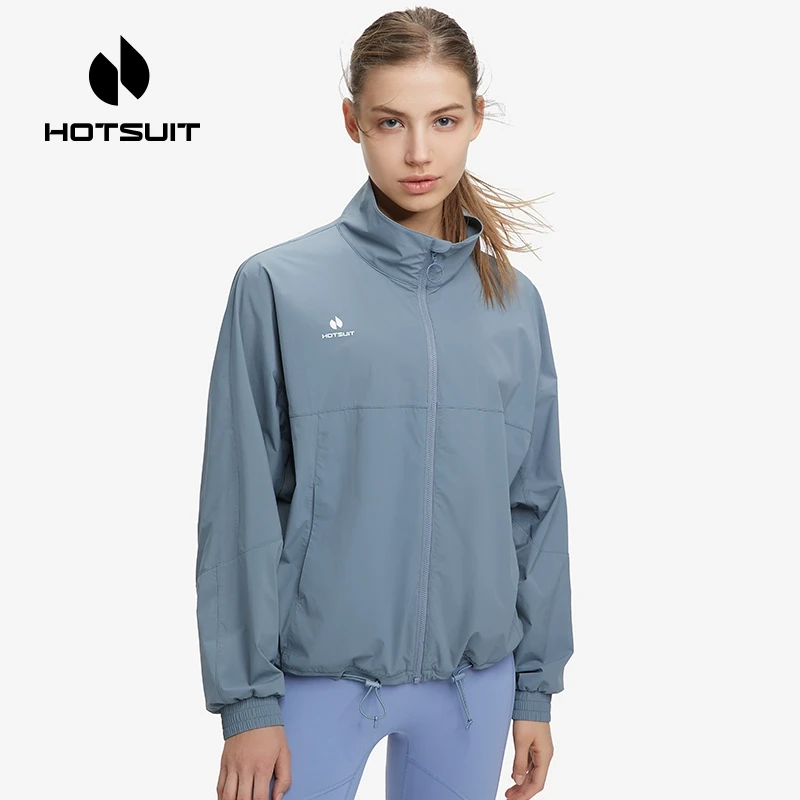 hotsuit后秀女士运动风衣2023冬季款休闲时尚上衣防风防水防晒服