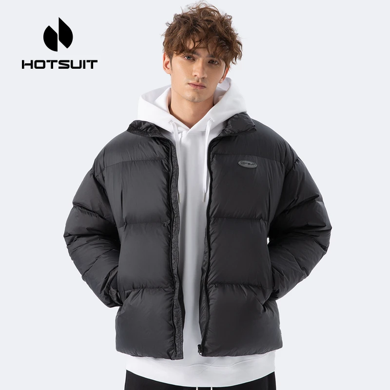 hotsuit后秀鸭绒羽绒服男2023冬季新款短款保暖短款羽绒运动外套
