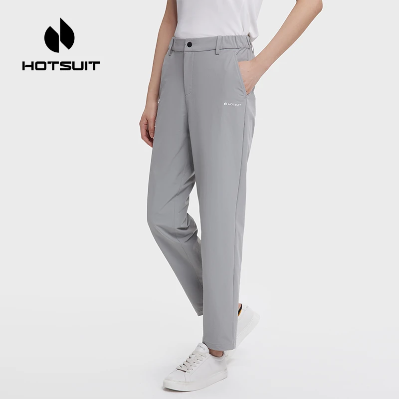 HOTSUIT/后秀梭织长裤女轻薄宽松冬夏女士运动训练弹力裤子休闲裤