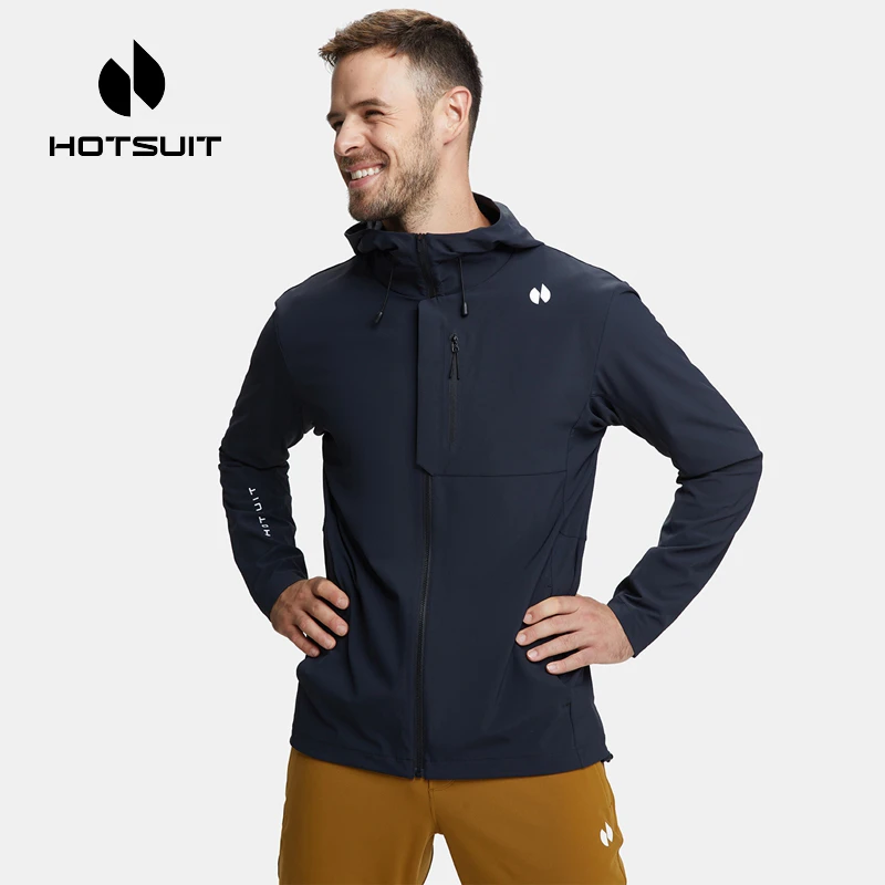 hotsuit后秀运动风衣男2024年秋季户外防水连帽防风衣外套