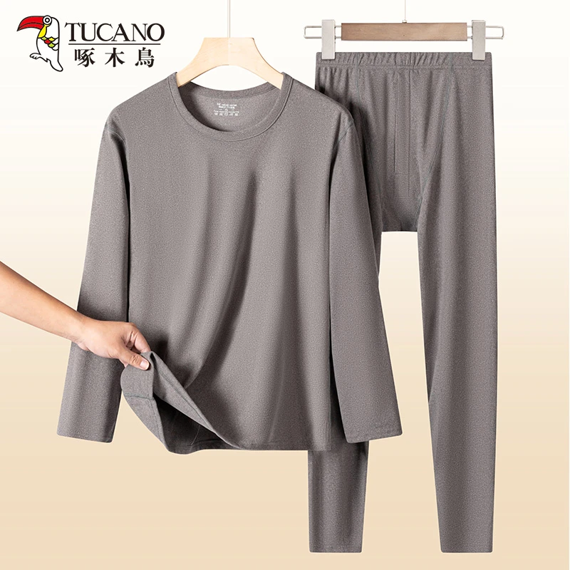 啄木鸟男装保暖内衣男套装一整套加厚秋冬季德绒睡衣秋衣秋裤