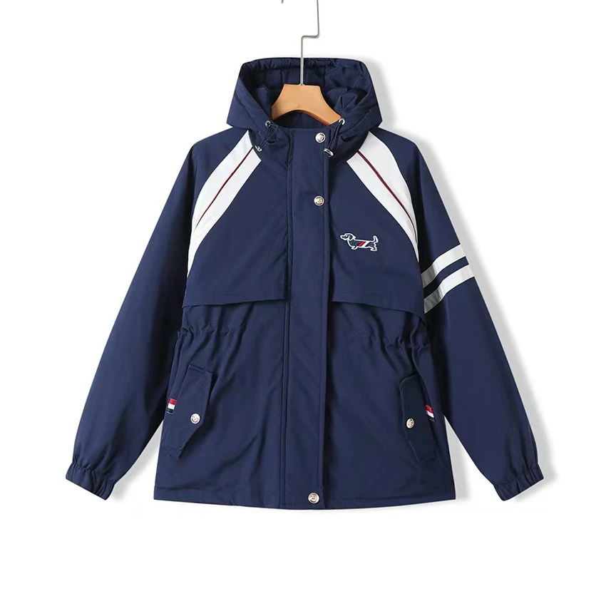 2025新款加厚新款冲锋衣时尚休闲百搭风衣连帽夹克外套上衣女878