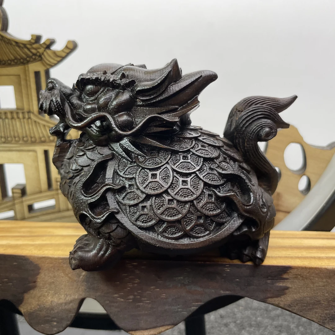 【大龙龟摆件】精工雕创意木雕手把件把玩件文玩摆件