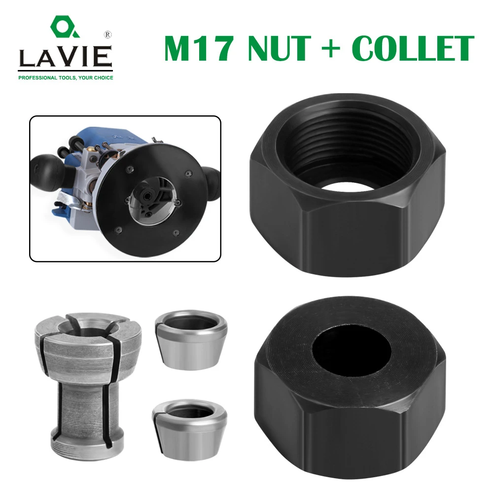 M17螺帽夹头 雕刻机夹头 修边机夹头 木工配件转换头6.35mm8毫米