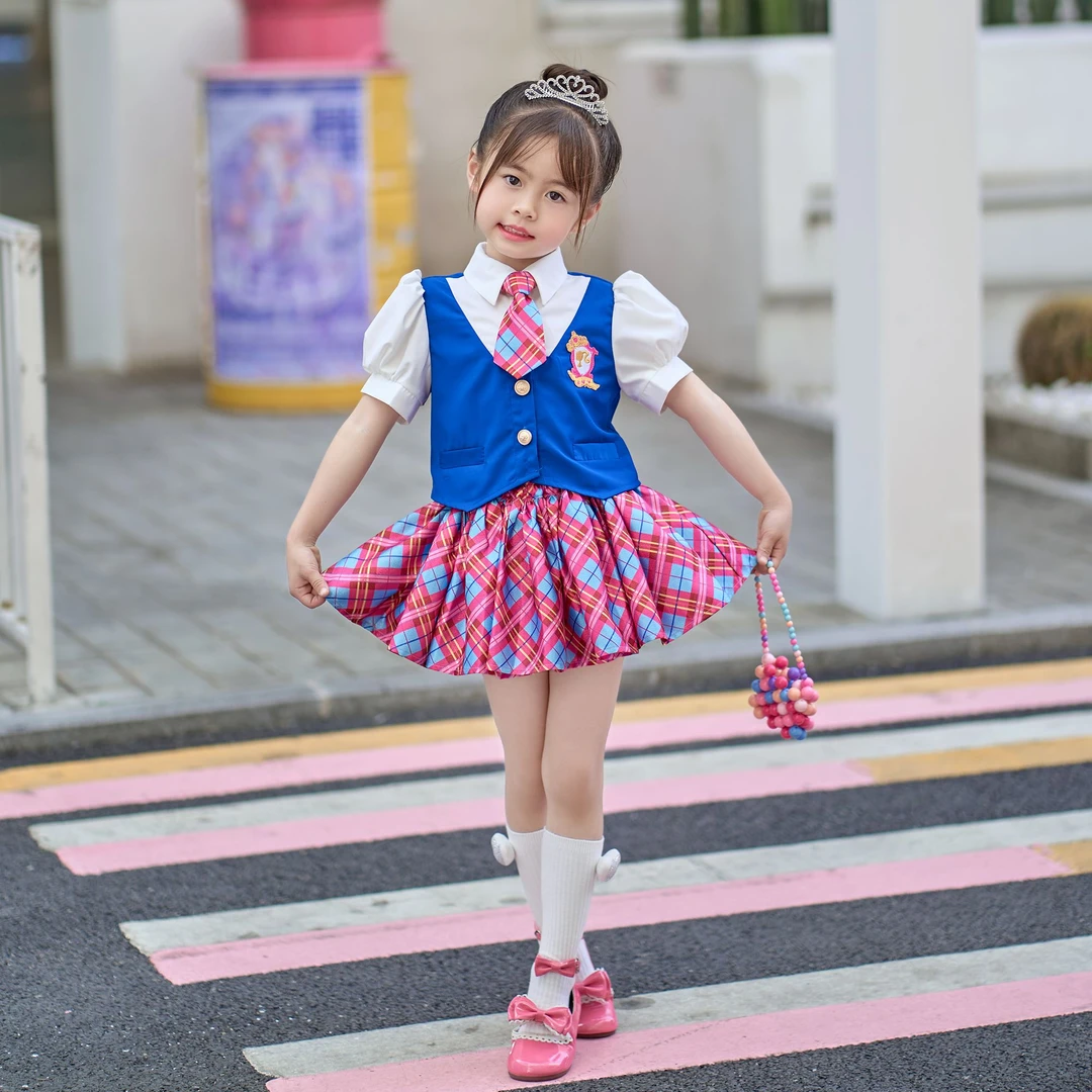 薇爷原创设计【德兰西】夏季女童宝宝学院风jk套装