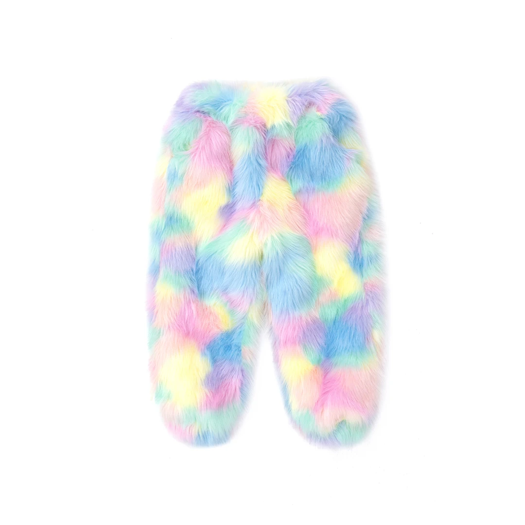 薇爷原创【小马宝莉】冬季女童宝宝彩虹毛绒保暖可爱卡通套装