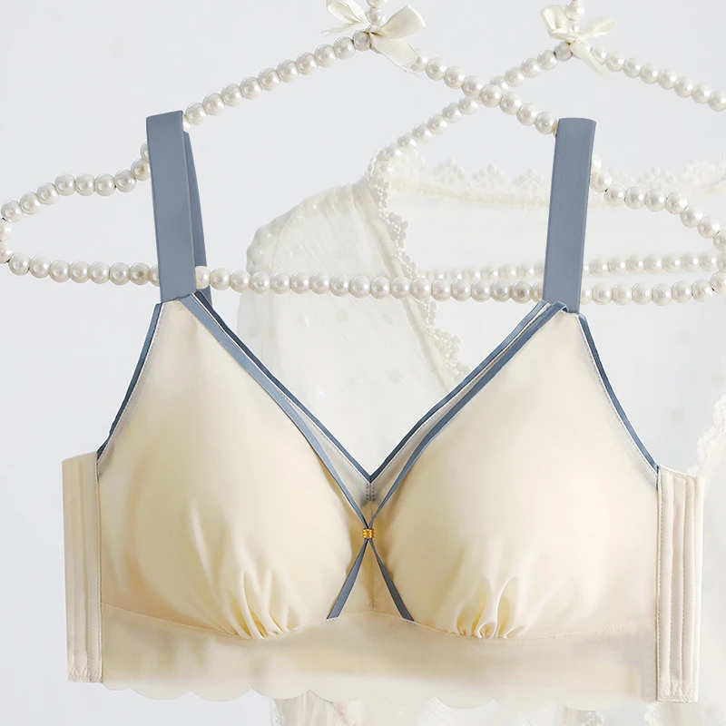 女士文胸大胸显小内衣女超薄款大码小胸罩收副乳防下垂无钢圈贴身