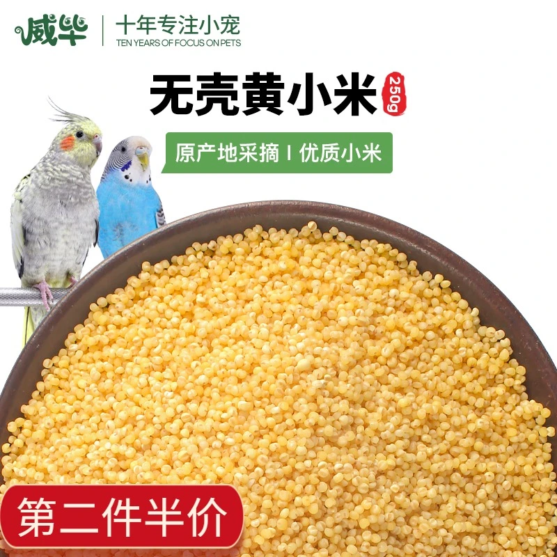 鹦鹉无壳黄谷子去壳小米文鸟珍珠鸟虎皮鸟食鸟粮饲料蛋小米原料