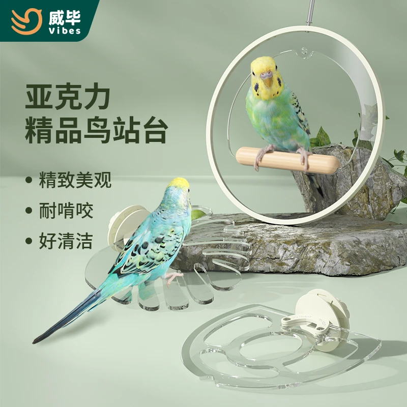 鹦鹉站架亚克力玄风虎皮牡丹小型鹦鹉鸟站棍站棒站杆磨爪用品玩具