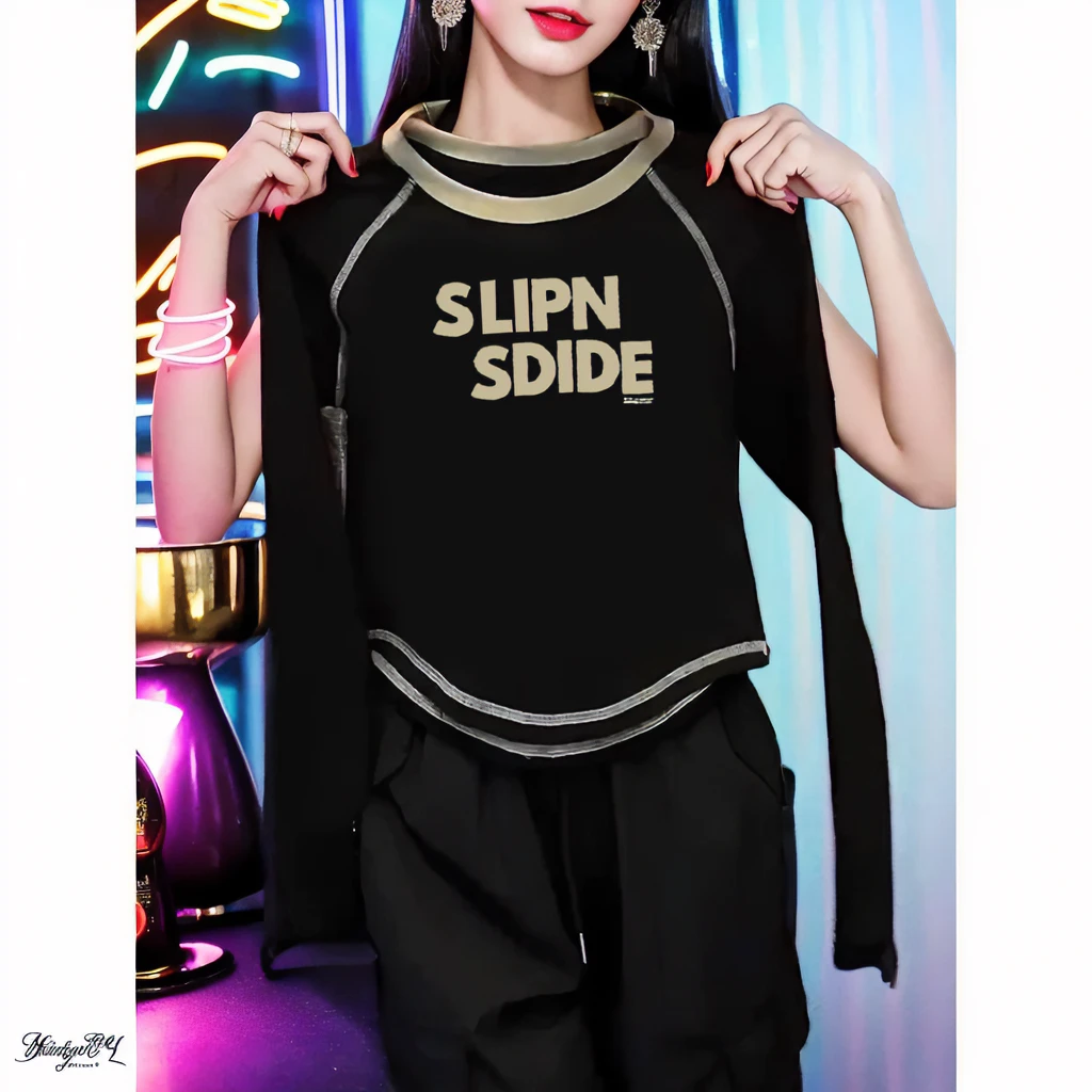 德绒短款撞色长袖T恤女韩版休闲加绒加厚修身显瘦气质上衣打底衫