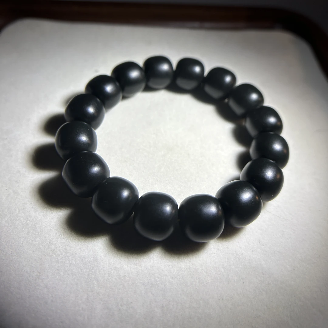 新疆和田玉塔青手串和田玉塔县青玉手链老型珠柔光工艺14mm男女款