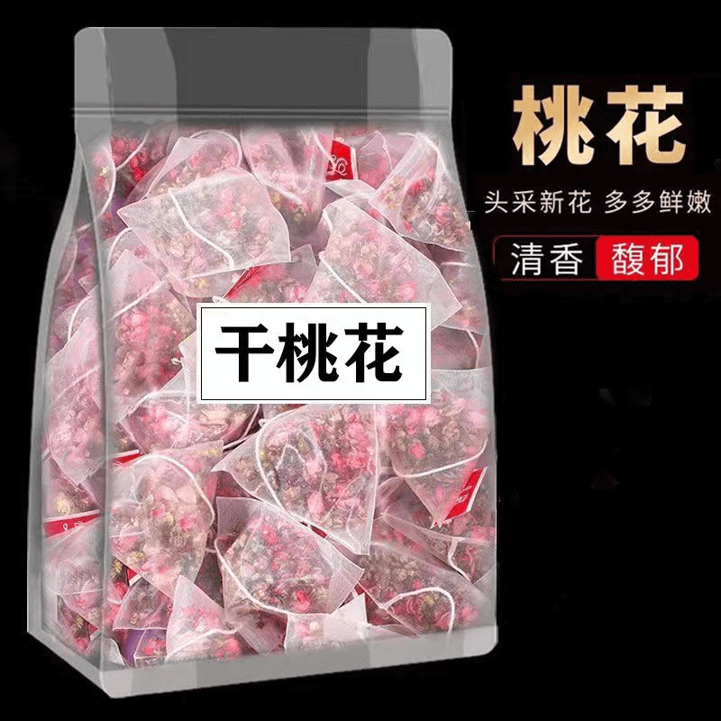 桃花鲜红桃花苞干桃花三角包干净独立三角包桃花泡水清新桃花茶